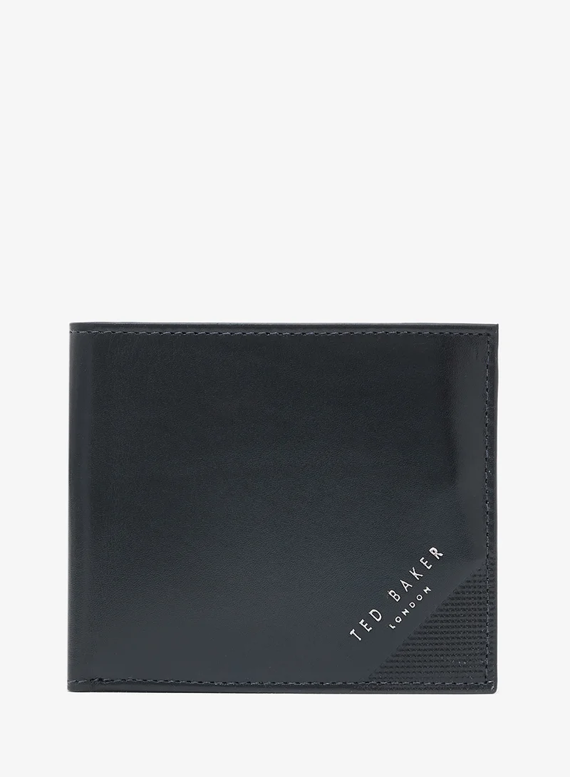 تيد بيكر Embossed Corner Leather Bifold Coin Wallet